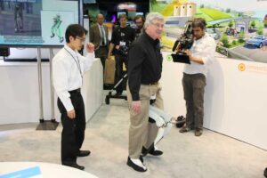 This ingenious machine helps people with weakened leg muscles by supporting up to 20 pounds. It is currently being tested in Japan.