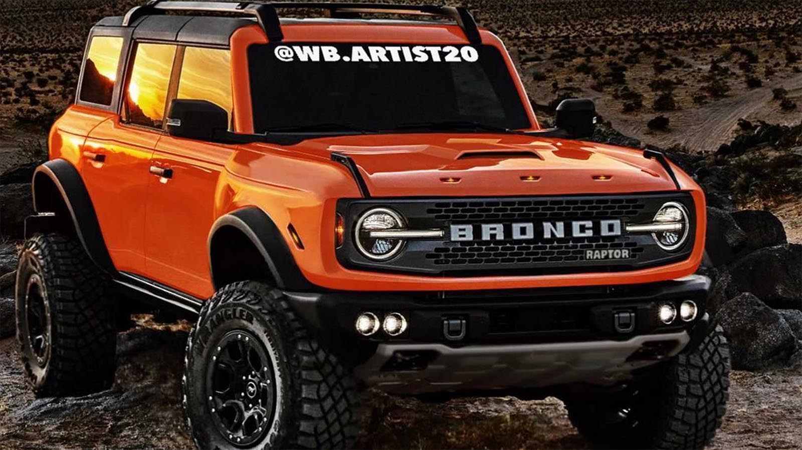 Ford Bronco Raptor Rendering Orange 