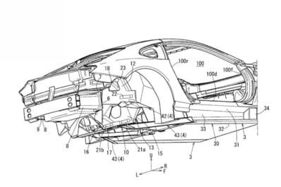 Mazda sports coupe platform patent rendering