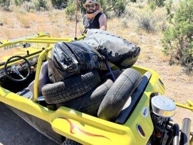 OG dune buggy collects tires